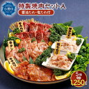 10位! 口コミ数「0件」評価「0」特製 焼肉セット A(醤油たれ・塩たれ付) 全5種 計1.25kg カルビ サガリ セセリ ホルモン 牛タン