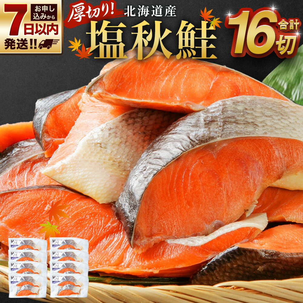 厚切り!北海道産 塩秋鮭16切 (2切(200g)×8パック) 計1.6kg 10000円 1万円 | 鮭 しゃけ さけ 魚介類 魚 切身 切り身 さかな 秋鮭 塩鮭 焼魚 おかず 料理 お惣菜 惣菜 焼くだけ 焼き鮭 塩味 冷凍 お取り寄せ 小樽市 北海道 送料無料