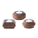 【ふるさと納税】【ギフト用】旭川家具 コサイン キャンドルホルダーPOT・BAUM・SQUAREのセット ウォルナット_03283 | クラフト 民芸 人気 お...