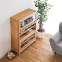 【ふるさと納税】旭川家具 山室家具製作所 ココ キャビネット3段 北海道ナラ 【 国産 無垢 インテリア 木製 ナチュラル キャビネット 食器棚 キッチンボード...