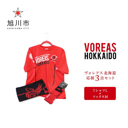 【TシャツL×ソックスM】ヴォレアス北海道応援3点セットヴォレアス北海道 応援 バレーボール Tシャツ ソックス タオル セット 旭川市ふるさと納税 北海道ふるさと納税