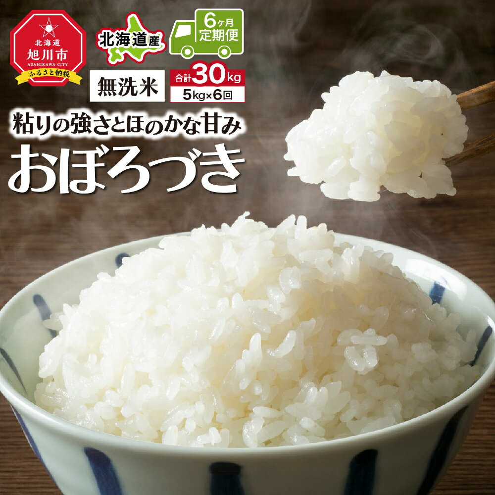 19位! 口コミ数「0件」評価「0」＼令和5年産／＜定期便6ヶ月＞”無洗米”もっちり美味しい！おぼろづき（5kg×6回）_00762 | 米 白米 おぼろづき 無洗米 旭川市ふ･･･ 