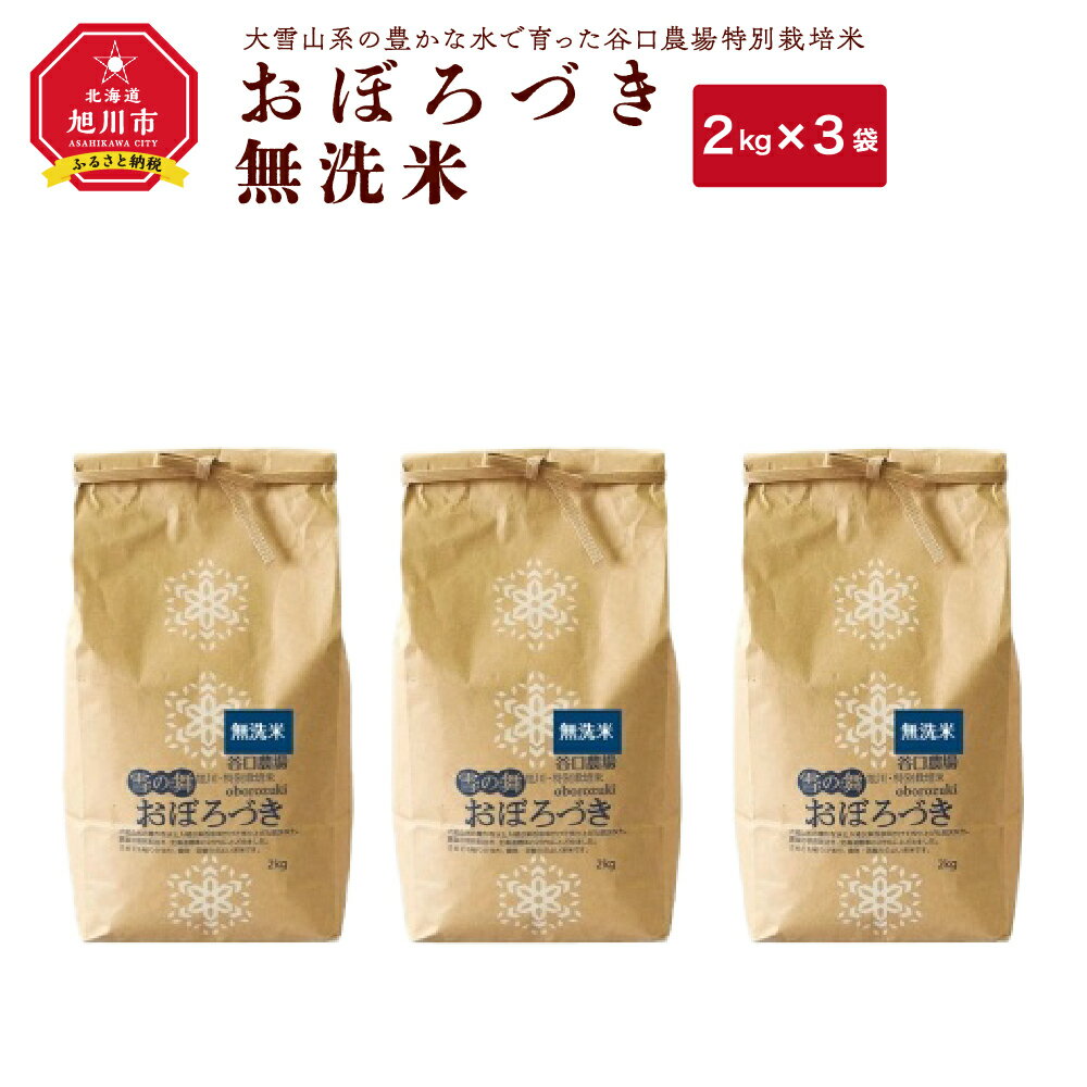 2位! 口コミ数「3件」評価「5」【2024年10月下旬より順次発送】おぼろづき無洗米2kg×3袋_01259 | 米 白米 無洗米 北海道米 旭川米 特別栽培米 旭川市ふる･･･ 