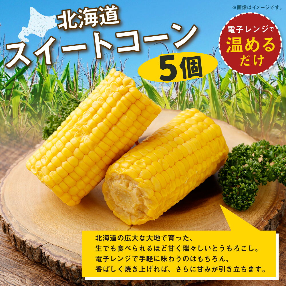 【ふるさと納税】【14営業日以内に発送】北海道産スイートコーン 5個 スイートコーン とうもろこし トウモロコシ 野菜 北海道産 国産 北海道 釧路市 送料無料
