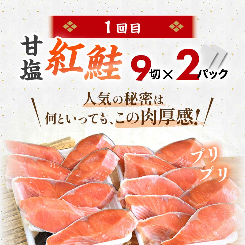 【ふるさと納税】 人気の鮭を食べ比べ 定期便 紅鮭×2種 銀鮭×1種 計38切れ 定期便 3か月連続 3種 しゃけ シャケ さけ サケ F4F-2177