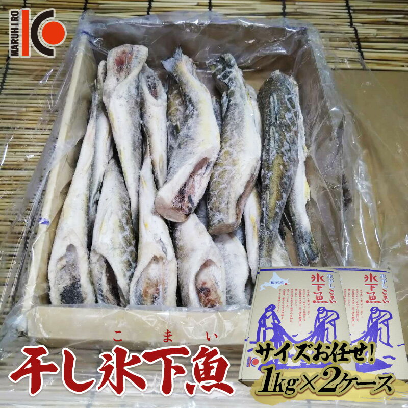 干し氷下魚(サイズお任せ)1kg×2ケース こまい コマイ 魚 白身魚 おつまみ 肴 おかず