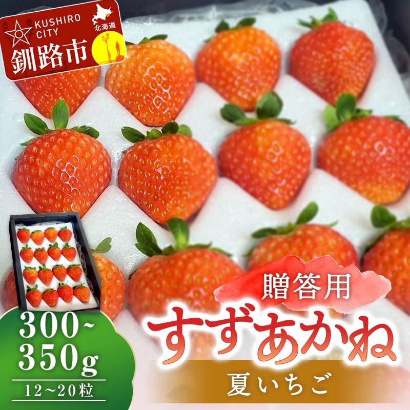 先行予約 ≪2025年 6月から順次発送≫ 贈答用 すずあかね300〜350g(12〜20粒) 夏いちご イチゴ 夏イチゴ 果物 苺 いちご 夏 スィーツ ケーキ フルーツ 北海道 贈答用
