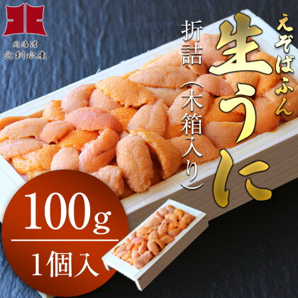 【順調発送中】生うに折詰（エゾバフンウニ）木箱入り100g×1枚 北釧水産 北海道 釧路 ふるさと納税 うに ウニ 雲丹 エゾバフンウニ 折詰 折 生うに 魚介 海産物 うに丼 刺身 F4F-4340