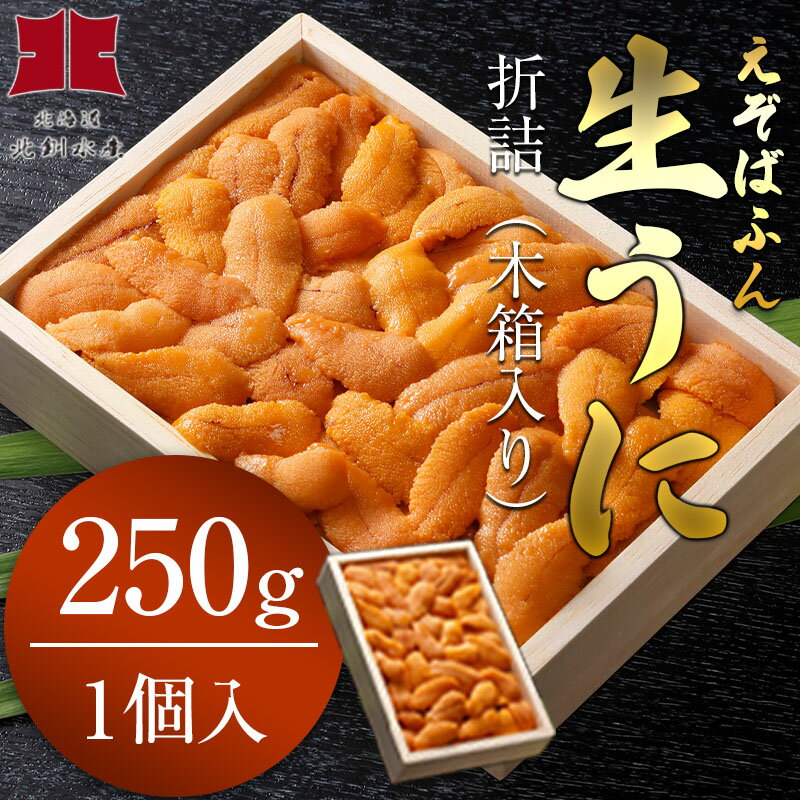 【ふるさと納税】【順調発送中】生うに折詰（エゾバフンウニ）木箱入り250g×1枚 北釧水産 北海道 釧路 ふるさと納税 うに ウニ 雲丹 生 折折詰 うに丼 刺身 魚介 海産物 海の幸 F4F-4343のサムネイル