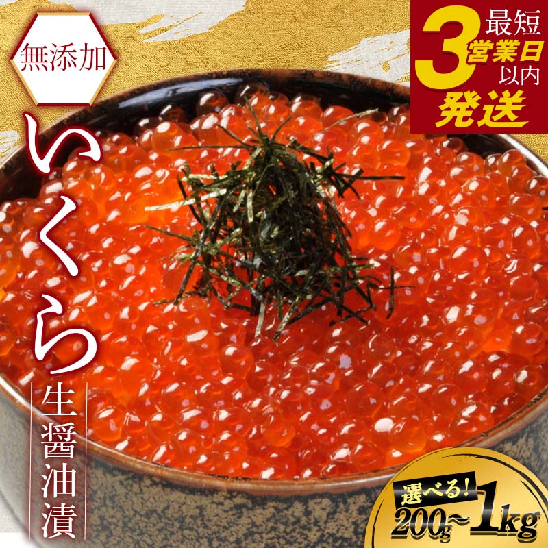 【ふるさと納税】容量×お届け回数が選べる ≪北海道産≫ マルア阿部商店特選 生醤油漬 いくら 無添加 200g 400g 500g 600g 1kg 定期便 海鮮 北海道 イクラ いくら醤油漬け 鮭 秋鮭 鮭卵 魚卵 いくら丼 ご飯のお供 小分け F4F-4355varのサムネイル