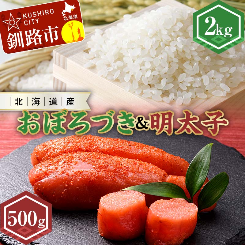【ふるさと納税】新米 北海道産おぼろづき米2kg&明太子(500g) ふるさと納税 米 おぼろづき たらこ 明太子 F4F-7765