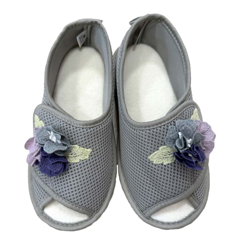 【ふるさと納税】＼サイズが選べる！／ 室内シューズ グレー (前開き) S・M・L・LL 入院用 介護用 靴 母の日 ギフト くつ ルームシューズ 雑貨 F4F-8052var