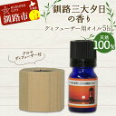 【ふるさと納税】アロマディフューザー付 釧路三大夕日の香り ディフューザー用オイル5ml 1本 天然100% 精油 釧路 ご当地 アロマオイル アロマ ギフト リラックス 癒し F4F-8227