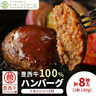 18位! 口コミ数「0件」評価「0」豊西牛100%ハンバーグ 8枚入ギフト(トヨニシソース付)【配送不可地域：離島】【1231878】