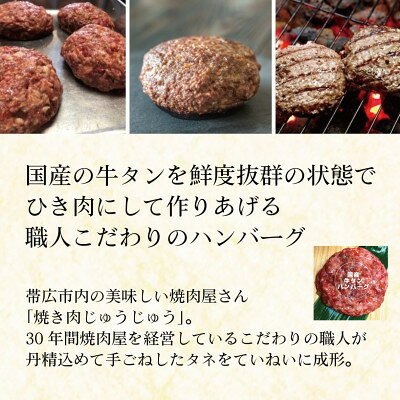 【ふるさと納税】国産牛タンハンバーグ(大正長いも入)180g×5枚入【配送不可地域：...
