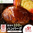 【ふるさと納税】豊西牛100%ハンバーグ 5枚入 トヨニシソース付【配送不可地域:離島】【1480995】