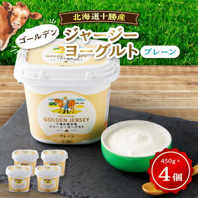 【ふるさと納税】【毎月定期便】ゴールデンジャージーヨーグルト 450g×4個 北海道 十勝 加藤牧場全12回【配送不可地域：離島】【4013282】