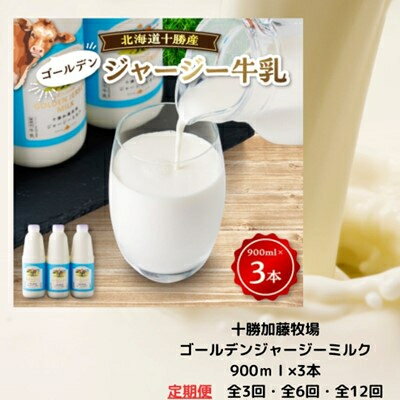 【ふるさと納税】【毎月定期便】ゴールデンジャージーミルク 900ml×3本セット(全3回、6回、12回)【配送不可地域:離島】【G4013286】