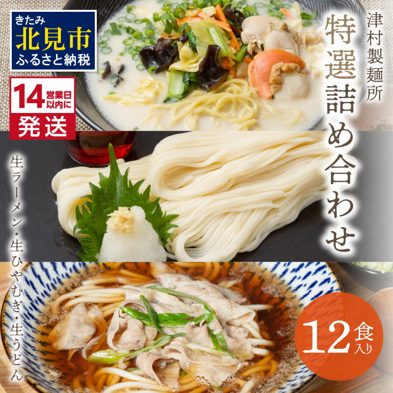 [14営業日以内に発送]津村製麺所 特選詰め合わせ12食入り ( ラーメン 冷麦 ひやむぎ うどん 麺 詰合せ セット )