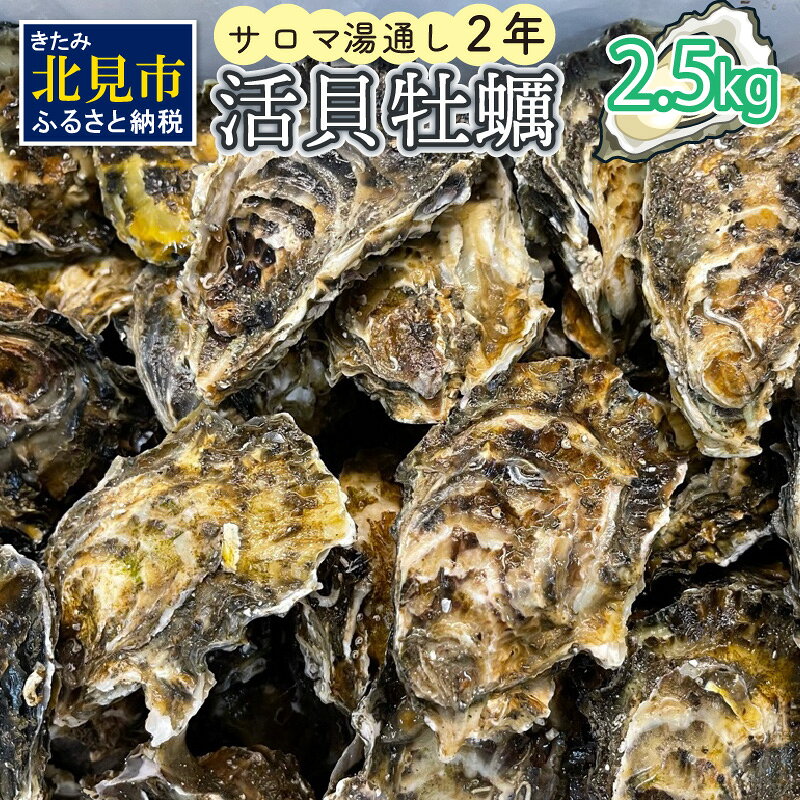 ＼12/2まで！／【予約：2024年11月上旬から順次発送】サロマ湖湯通し2年 活貝牡蠣 2.5キロ ( カキ 魚介類 期間限定 2.5kg )