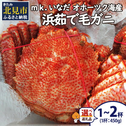 【選べる内容量】オホーツク海産 浜茹で毛ガニ 約450g 1杯 2杯 ( 海鮮 かに カニ 蟹 毛ガニ ボイル 贈答 ギフト 急速冷凍 選べる )