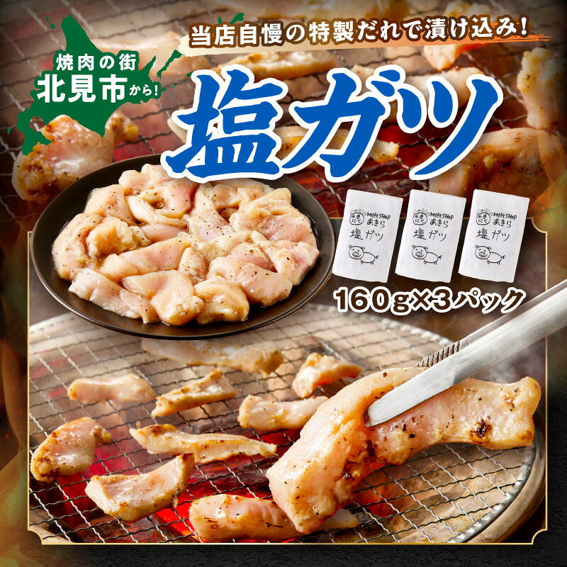 【ふるさと納税】《7営業日以内に発送》あきら特製塩ガツ 160g×3パック