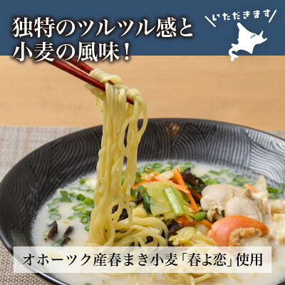 北海道北見市 【ふるさと納税】《14営業日以内に発送》津村製麺所 オホーツクの小麦畑 生ラーメン 12食入 ほたて白湯味 ( ラーメン 帆立 ほたて 12食 セット 詰合せ ) 画像3