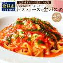 北海道オホーツクトマト バジル＆ガーリックトマトソースと生パスタセット ( 麺類 パスタ トマトソース トマト なつのしゅん バジル ガーリック ソース付き セット 生パスタ )