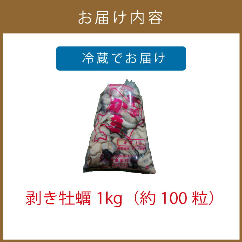 【ふるさと納税】【予約：2024年10月下旬から順次発送】サロマ湖産 1年牡蠣むき身 1kg ( 牡蠣 カキ かき むき身 1キロ 魚介 海鮮 貝 ふるさと納税 )