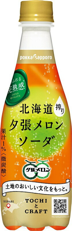 北海道搾り夕張メロンソーダ（410mlPET×24本入り1箱）　北海道夕張市