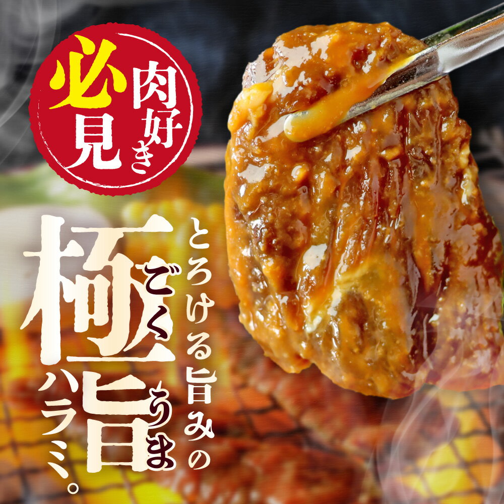 【ふるさと納税】＜選べる3種の漬けダレ＞ハラミ 各1.2kg (400g×3pc) 塩/味噌/醤油 | 小分け 味付け肉 焼肉 BBQ 冷凍 味噌 醤油 塩 焼くだけ 簡単調理 牛肉 肉 お肉 北海道 岩見沢市