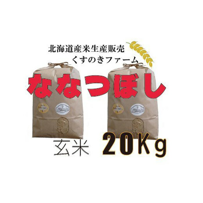 【ふるさと納税】【令和5年産】北海道岩見沢産くすのきファームのななつぼし玄米（20Kg）【34126】