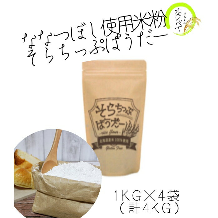 北海道産米使用米粉そらちっぷぱうだー1kg×4袋[10010]