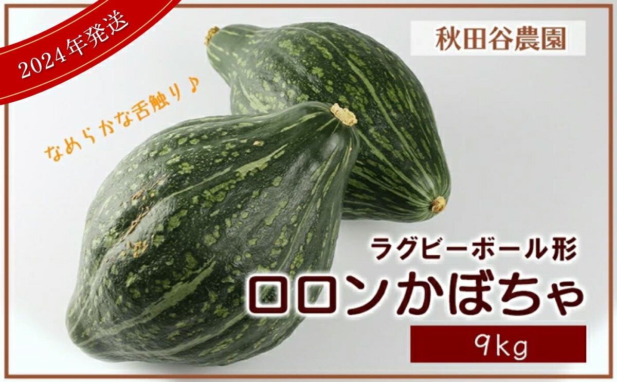 2位! 口コミ数「0件」評価「0」寄附額改訂中↓ 秋の味覚☆なめらかな甘さ☆ かぼちゃ ロロン 9kg【秋田谷農園】【a014-017】