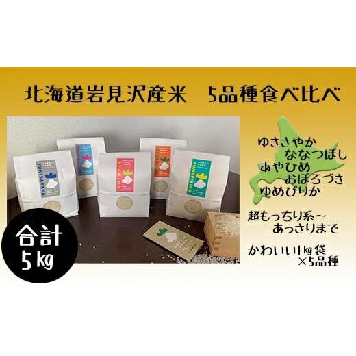 【ふるさと納税】令和5年北海道岩見沢市産米　5品種食べ比べ 5kg（1kg袋×5品種）≪沖縄・離島配送不可≫【35037】