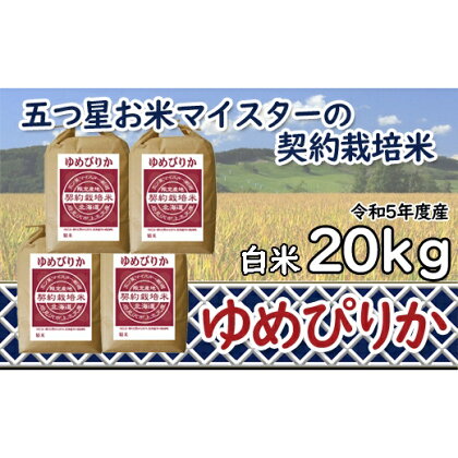 令和5年産【精白米】5つ星お米マイスターの契約栽培米ゆめぴりか20kg(5kg×4袋)【39113】