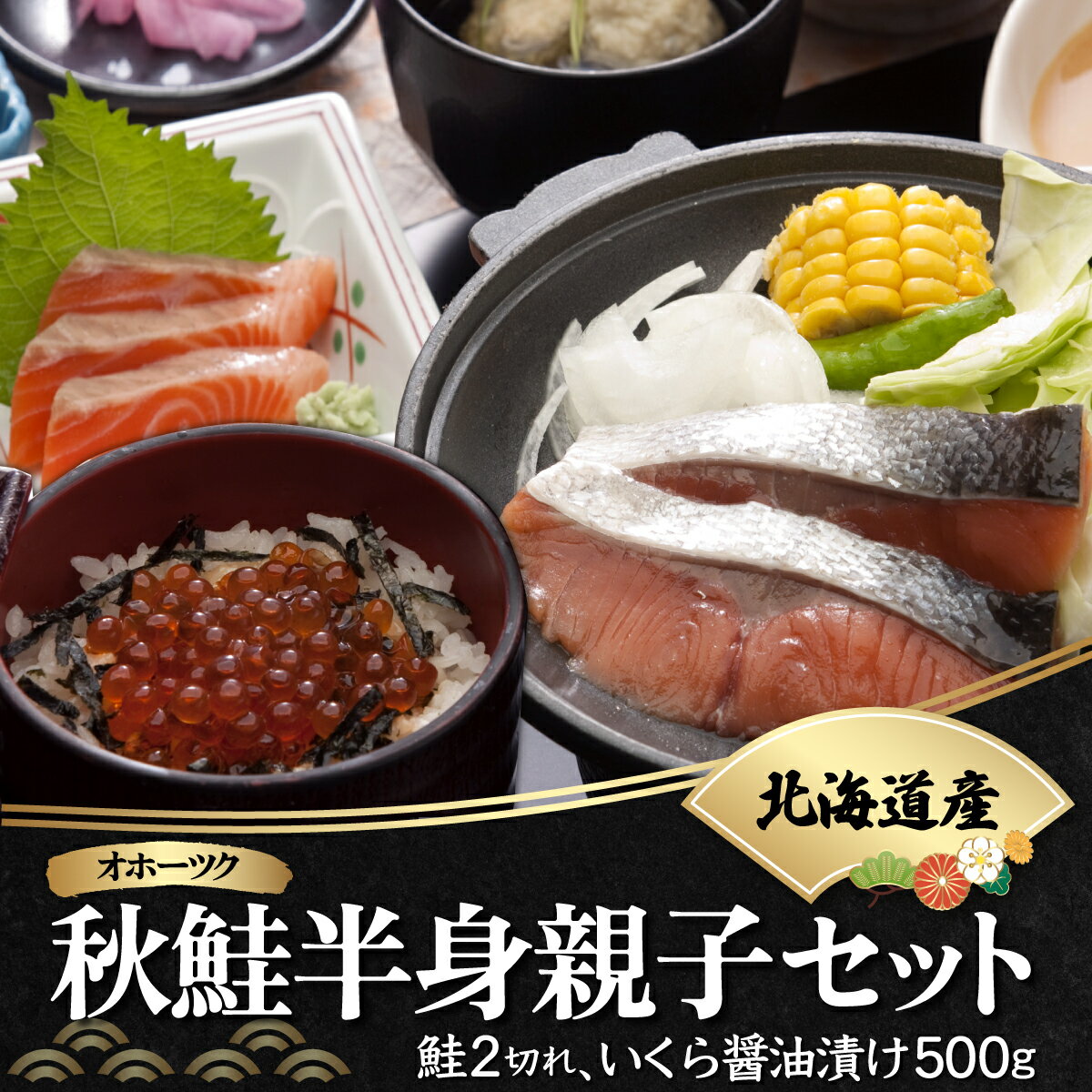 オホーツク秋鮭半身親子セット(鮭2切パック半身、いくら醤油漬け500g)(北海道産)[ ふるさと納税 人気 おすすめ ランキング 新巻鮭 鮭 さけ 半身 切り身 真空パック いくら いくら醤油漬 イクラ 鮭 冷凍 オホーツク 北海道 網走市 送料無料 ]