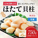 【ふるさと納税】【新物先行予約 全6回(隔月)】網走前浜産 無添加ホタテ貝柱750g(250g×3袋)(2025年8月より順次発送)【 ホタテ ほたて 帆立 貝...