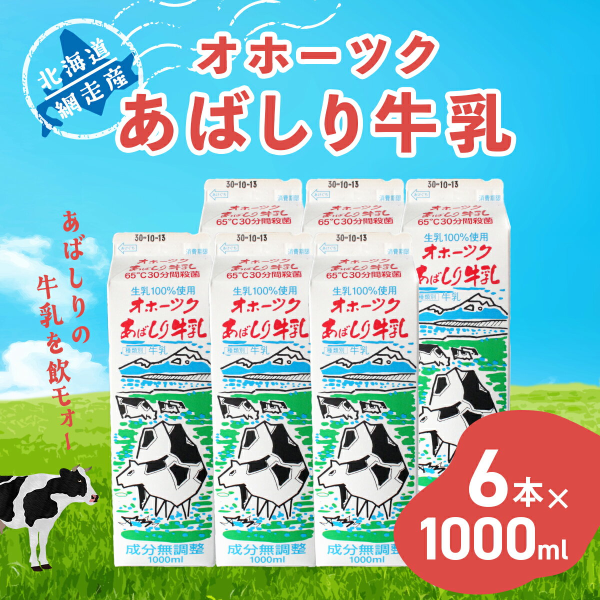 [網走産]オホーツクあばしり牛乳[1000ml×6本] [ ふるさと納税 人気 おすすめ ランキング 乳飲料 牛乳 ミルク 乳製品 オホーツク あばしり牛乳 健康 栄養豊富 紙パック 冷蔵 北海道 網走市 送料無料 ]