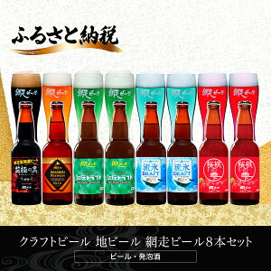 【ふるさと納税】クラフトビール 地ビール 網走ビール8本セット(ビール・発泡酒) 【 ふるさと納税 人気 おすすめ ランキング 瓶 ビール お酒 瓶ビール 地ビール クラフトビール 地ビール 飲み比べ 家計応援 ご当地 プレゼント ギフト 北海道 網走市 送料無料 】 ABH060