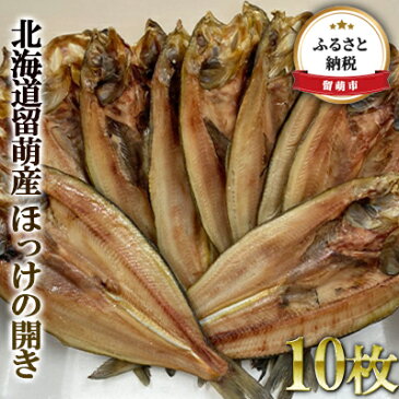 【ふるさと納税】北海道留萌産 ほっけの開き10枚　【魚貝類・干物・ホッケ】