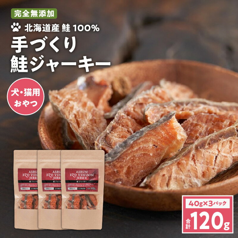 14位! 口コミ数「0件」評価「0」【アスランエゾベニソン】鮭ジャーキー 40g×3～5パック　通常便 or 定期便・年6回