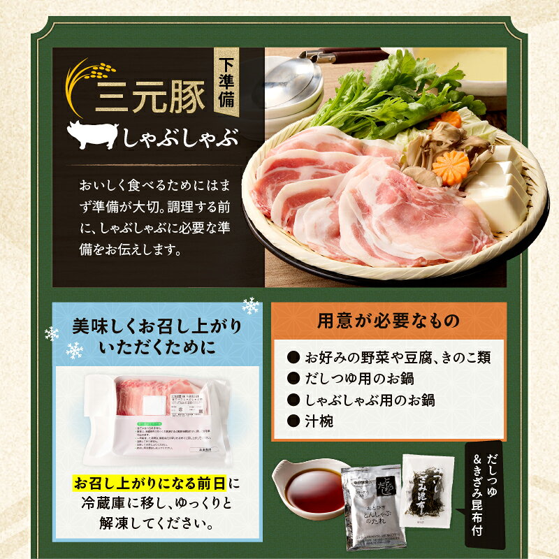 【ふるさと納税】日本の米育ち平田牧場 三元豚ロースしゃぶしゃぶ 300g×3（計900g） 肉 お肉 にく 食品 苫小牧市産 人気 おすすめ 送料無料 ギフト f012131-tomakomai-10000691 北海道苫小牧市 サンプル画像3