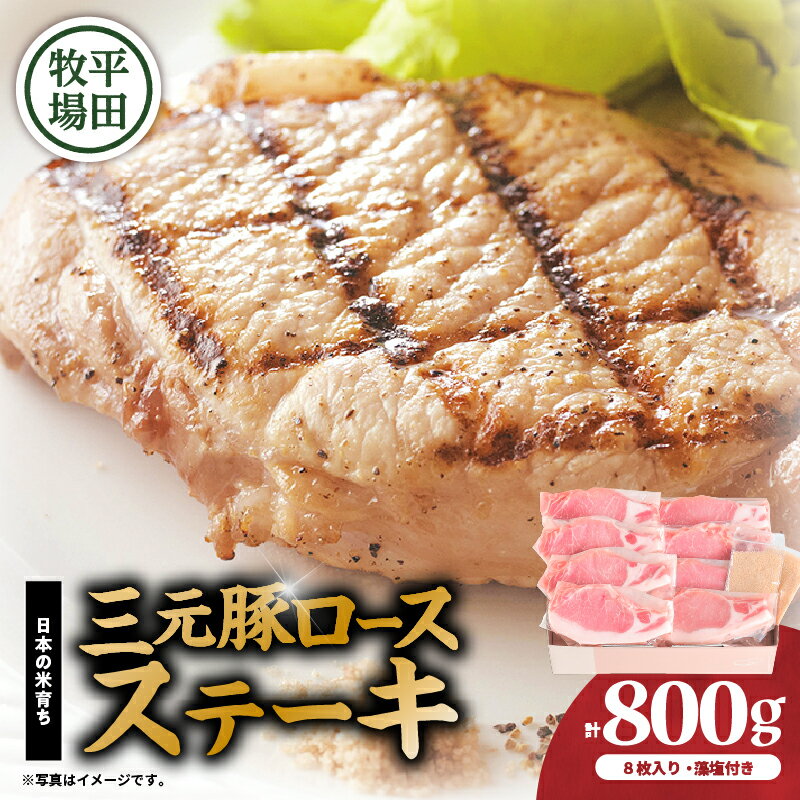 日本の米育ち平田牧場 三元豚ロースステーキ 100g×8（計800g） 肉 お肉 にく 食品 苫小牧市産 人気 おすすめ 送料無料 ギフト