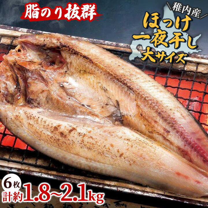 脂のり抜群 稚内産 ほっけ 一夜干し 6枚 セット 北海道 ホッケ 干物 ギフト プレゼント 贈り物 送料無料 【配送不可地域：離島】【1100287】