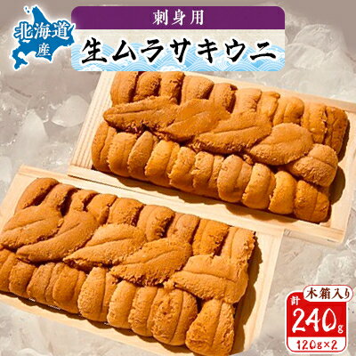 【ふるさと納税】【厳選品】生ムラサキウニ木箱入り120g×2【1047664】