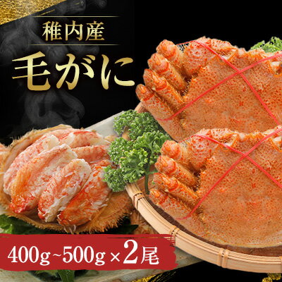 【ふるさと納税】稚内産毛がに　400～500g×2尾【配送不