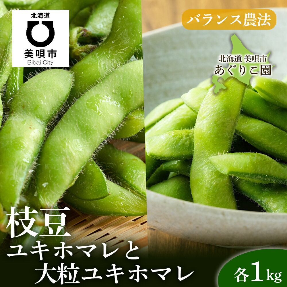 【ふるさと納税】【バランス農法】農薬や肥料を使わずに育てた枝豆ユキホマレと大粒ユキホマレ各1kg 枝豆 豆 野菜 大粒 ユキホマレ 北海道ふるさと納税 美唄 ふるさと納税 北海道