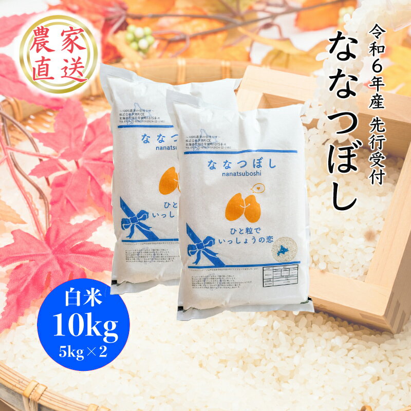 [R6年産先行受付] ななつぼし 10kg (5kg×2袋) 農家直送 特A 精米 白米 お米 ご飯 米 北海道米 北海道 芦別市 芦別RICE [ 粘り 甘み 美味しい 最高級 ] お届け:2024年10月中旬から順次発送