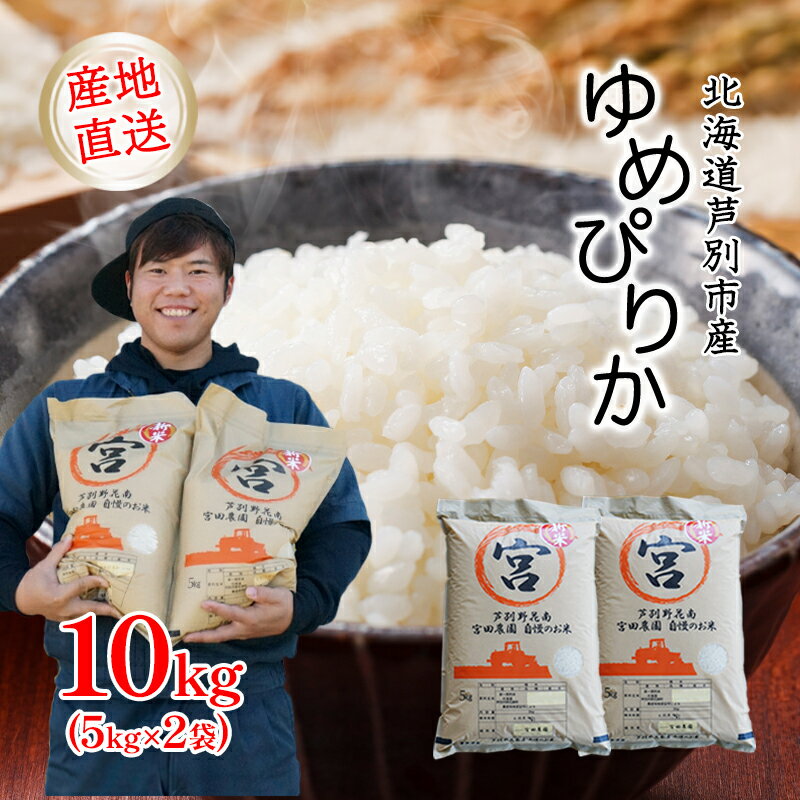 【R5年産】 ゆめぴりか 10kg (5kg×2袋) 精米 白米 お米 ご飯 米 北海道米 北海道 芦別市 宮田農園　【 粘り 甘み 美味しい 濃い 香り もっちり 】